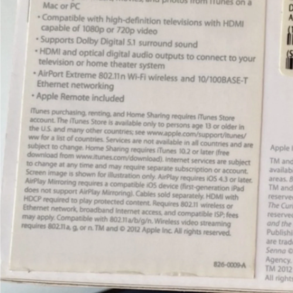 Apple TV streaming device with Remote